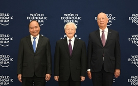 Chùm ảnh: Thủ tướng chủ trì lễ đón các trưởng đoàn dự WEF ASEAN 2018